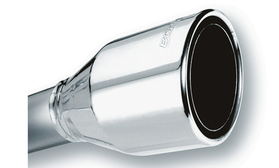 Borla Universal 2.5'' Tip 4.5'' Out 7.75'' Body Single Round Rolled-Edge Angle-Cut