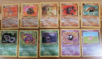 Vintage Pokémon Fossil Set Lot (10 Cards) - WOTC 1999 - Kabutops, Golem,...