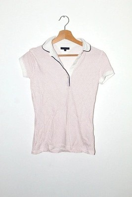 Tommy Hilfiger Poloshirt weiß mit rosa Punkten - Größe XS