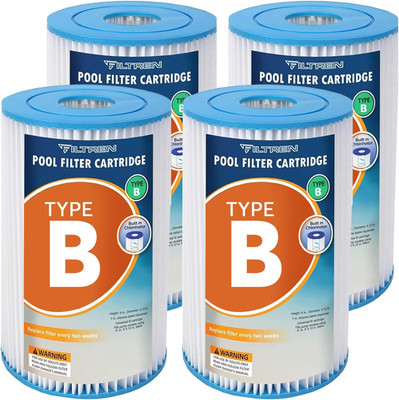 Type B Pool Filter Replacement Cartridges 4 Pack for Spa, Hot Tub, Swimming Pool