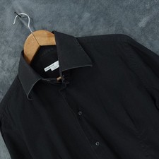 Alexander McQueen Shirt Mens 16 Black Double French Cuff Formal Dinner Button Up