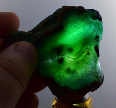 86grs GEM SILICA CHRYSOCOLLA Chalcedon quarz rough lily mine peru bläulich a196