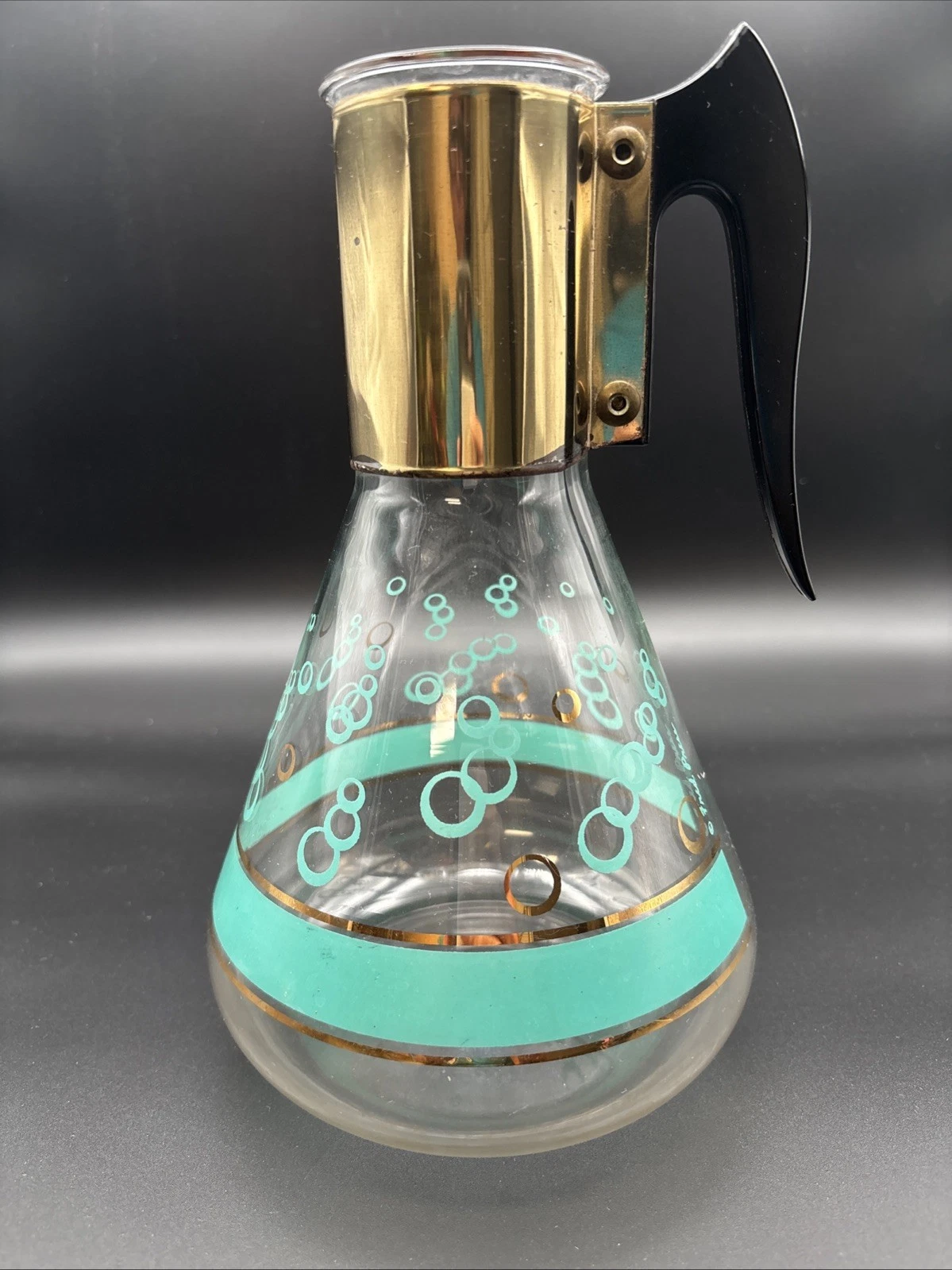 Vintage MCM Fred Press Corning Glass Coffee Carafe