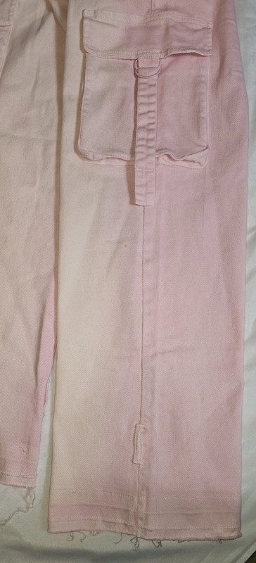 Fashion Nova Women’s Pink Denim Straight Jeans Size 13 Stretch Pockets