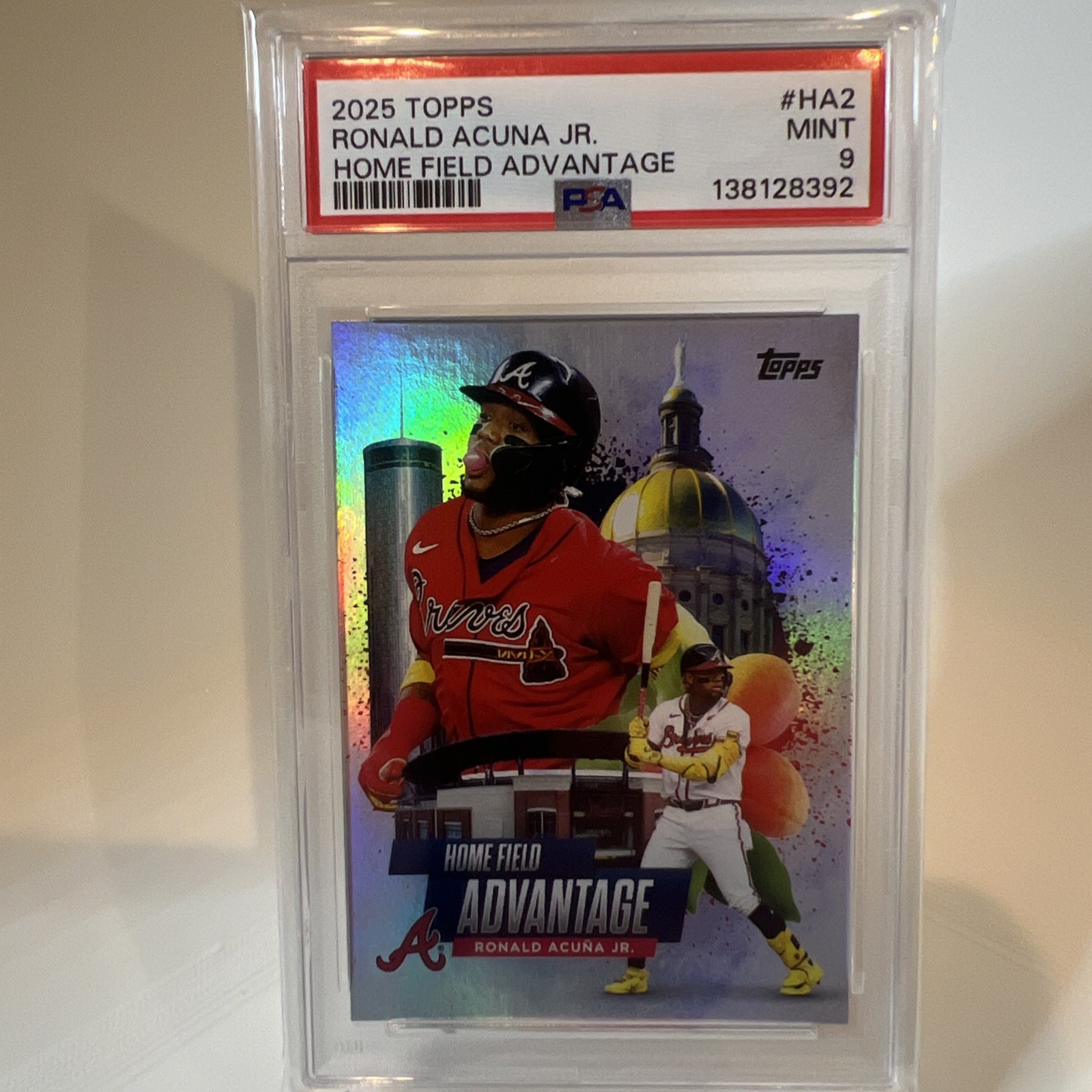 2025 Topps Ronald Acuna Jr Home field advantage PSA 9