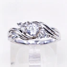 Size 7, Vintage handmade sterling silver princess cut crystal ring