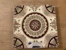 MINTON Antique Ceramic Tile Hand Painted 1884 (13cm 5") Collectors Home Project