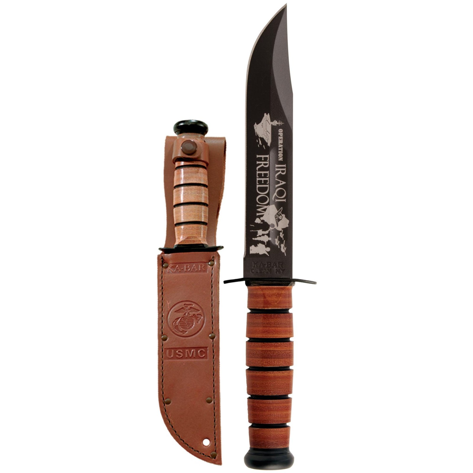 KA-BAR Operation Iraqi Freedom, USMC, Laser engraved, 7in Fi