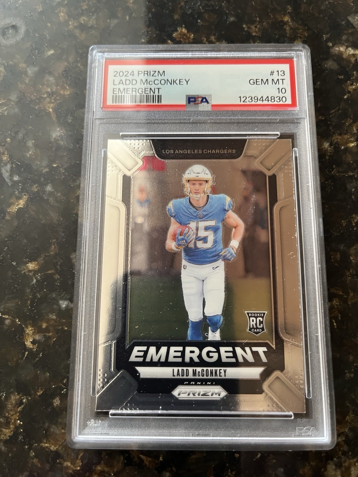 Ladd McConkey Panini Prizm Emergent #13 Base