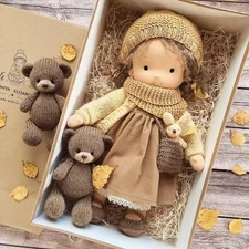 Handmade Waldorf Doll 11 inch Needle Plush Toy Birthday Gift for Classmate
