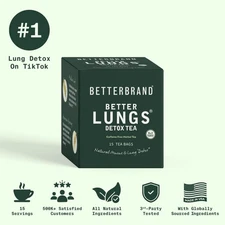 Betterbrand Better Lungs Detox Tea Caffeine Free Herbal Tea Bags Mullein Leaf