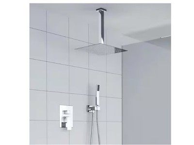 Lordear  1-Spray Patterns w/ 1.8 GPM 10 in. Ceiling Dual Shower Head Chrome