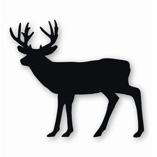 Buck Silhouette Deer Antlers - Vinyl Decal Sticker - Choose Size Color Buck Silhouette Deer Antlers - Vinyl Decal Sticker - Choose Size Color