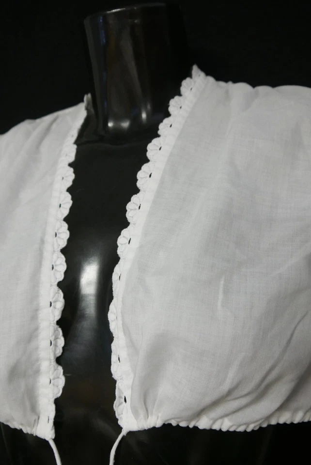 Gr.44 Dirndlbluse weiß Bluse für Dirndl Baumwollmischung mit Spitze B11128 - Bild 2 von 4