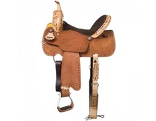 Tough 1 Western Saddle Reno Barrel Miniature 8" Roughout RK2958