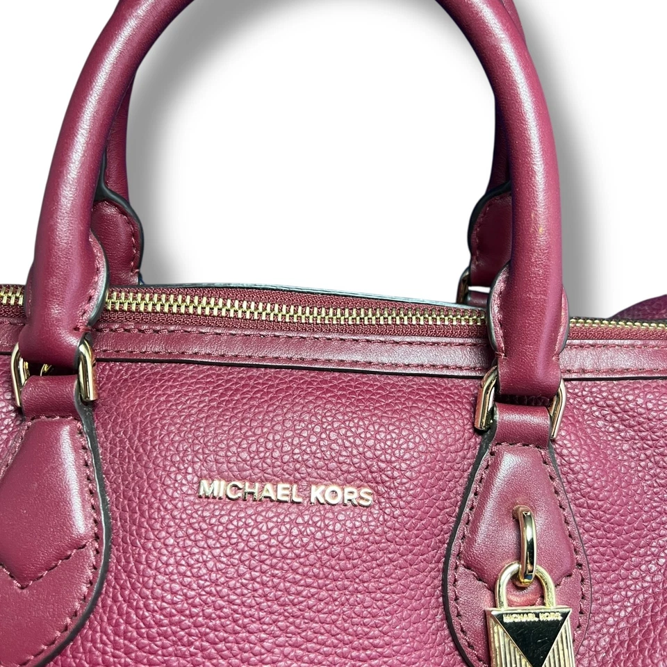 Bolso Michael Kors Grayson Bolso de Cuero Granulado Morera Herrajes Dorados $358 Foto 3 de 4