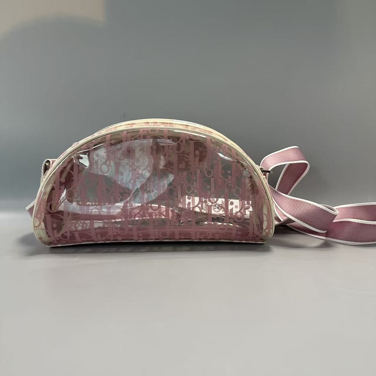 Christian Dior Vintage Trotter Pink Monogram PVC Transparent