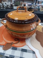 Celebrating Home Collezione Gres Toscano Bean Pot 4 Quart Casseruola Piatto Coperchio