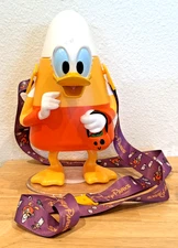 Disney Parks 2024 Candy Corn Donald Duck Halloween 8" Sipper With Lanyard