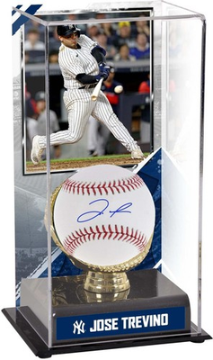 #ad Jose Trevino New York Yankees Signed Baseball with Gold Glove Display Case $159.99