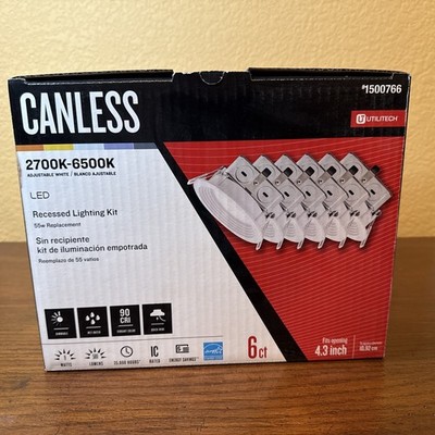Utilitech Canless 4.3'' LED 2700k-6500k 580 Lumens Dimmable 6ct #1500766