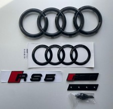 New Oe Audi Rs5 Hatch Front Rear Rings Emblem Mesh Grill Badge Y 2011-2020
