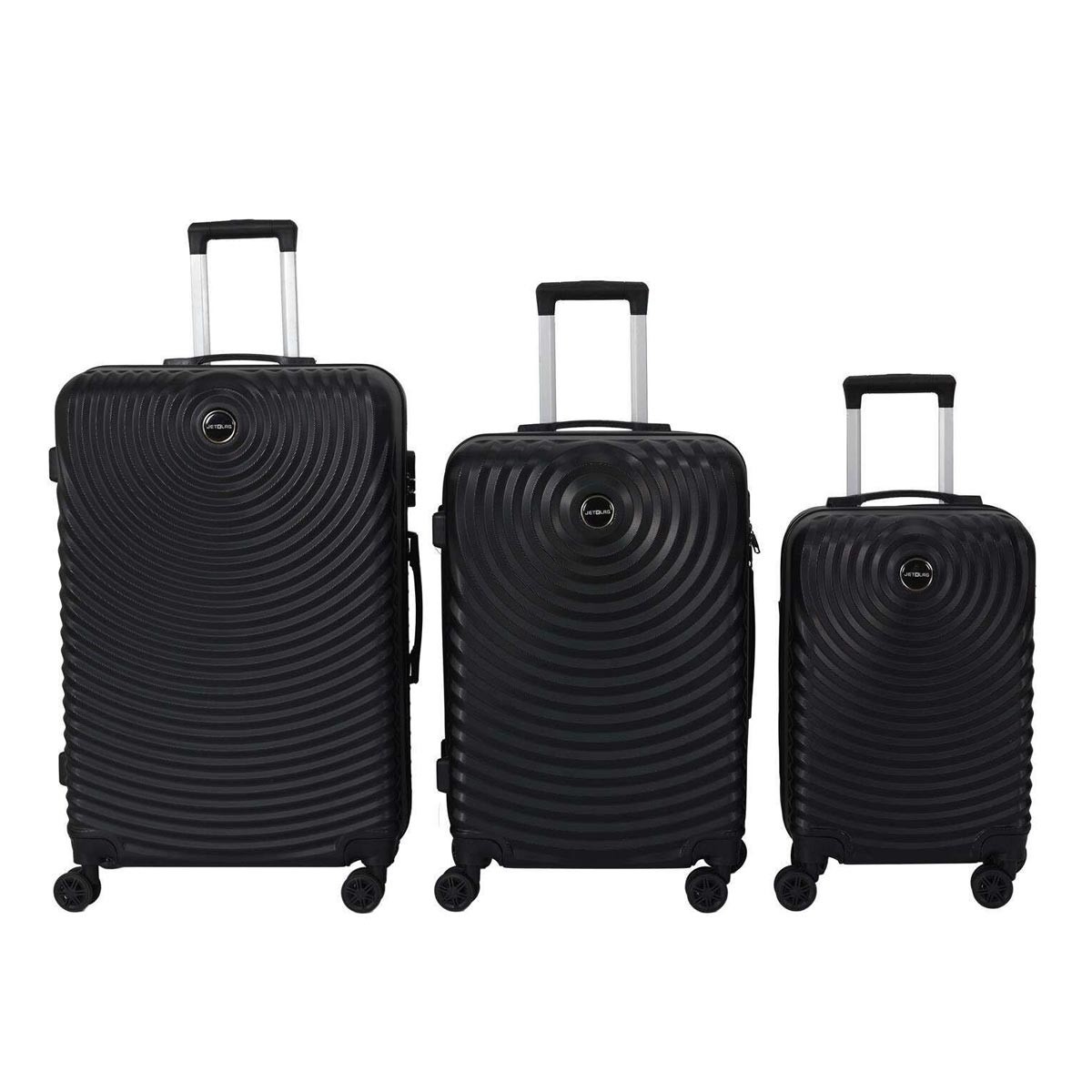 Valises Barcelone 95L noir lot de 3 bagages rigides de voyage