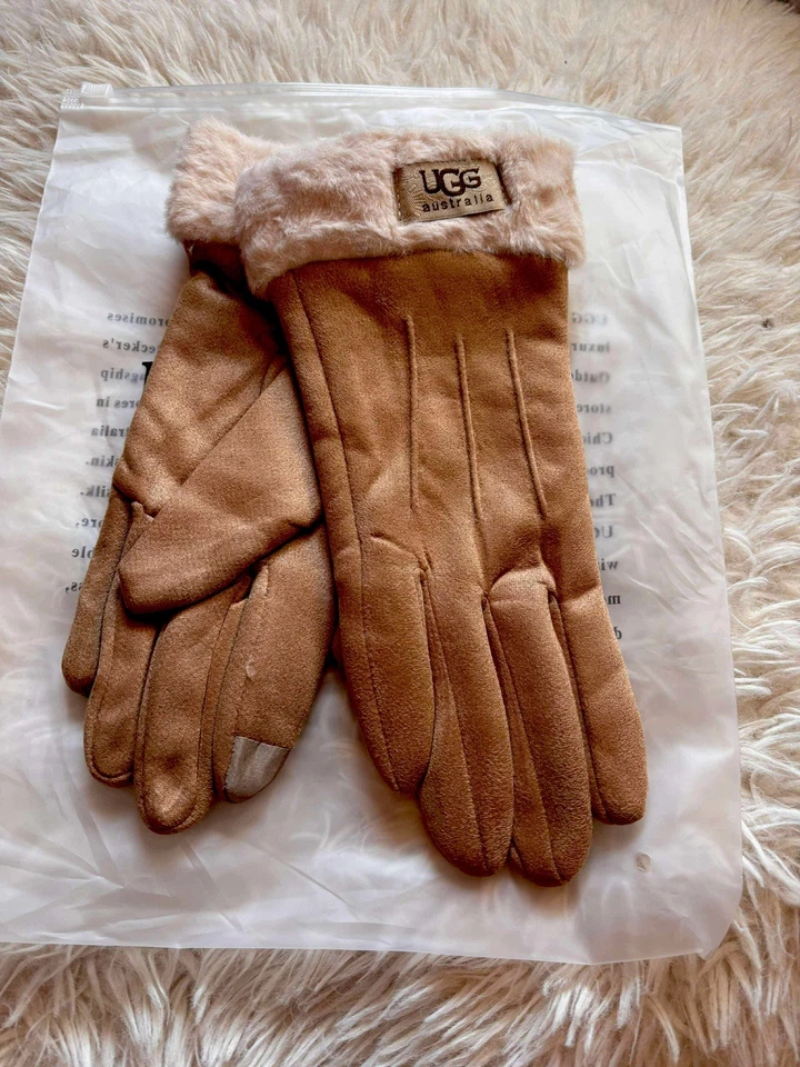 Guantes UGG Damas Forrados de Vellón ~ Pantalla Táctil ~ TAN. Nuevo con etiquetas talla única Foto 2 de 4
