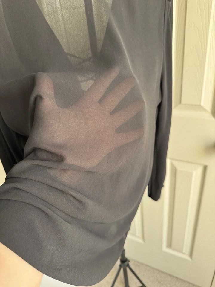 Blusa Top Mujer H&M Rosa Transparente Ligera Talla 14 Foto 3 de 4