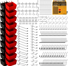 297 Piece Pegboard Hooks Kit, Organizer Accessories with Bins for Various Tools