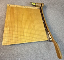 Vintage 15” Ingento 1142 Wood Guillotine Paper Cutter Trimmer Mint Condition USA