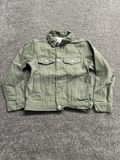 Levis Strauss Green Cotton Denim Trucker Jacket Tag  Buttons-Youth Medium 10-12