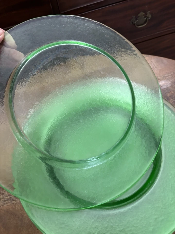 "Juego de 8 cargadores de vidrio verde vintage para vacaciones Acción de Gracias Navidad 13""" Foto 3 de 4