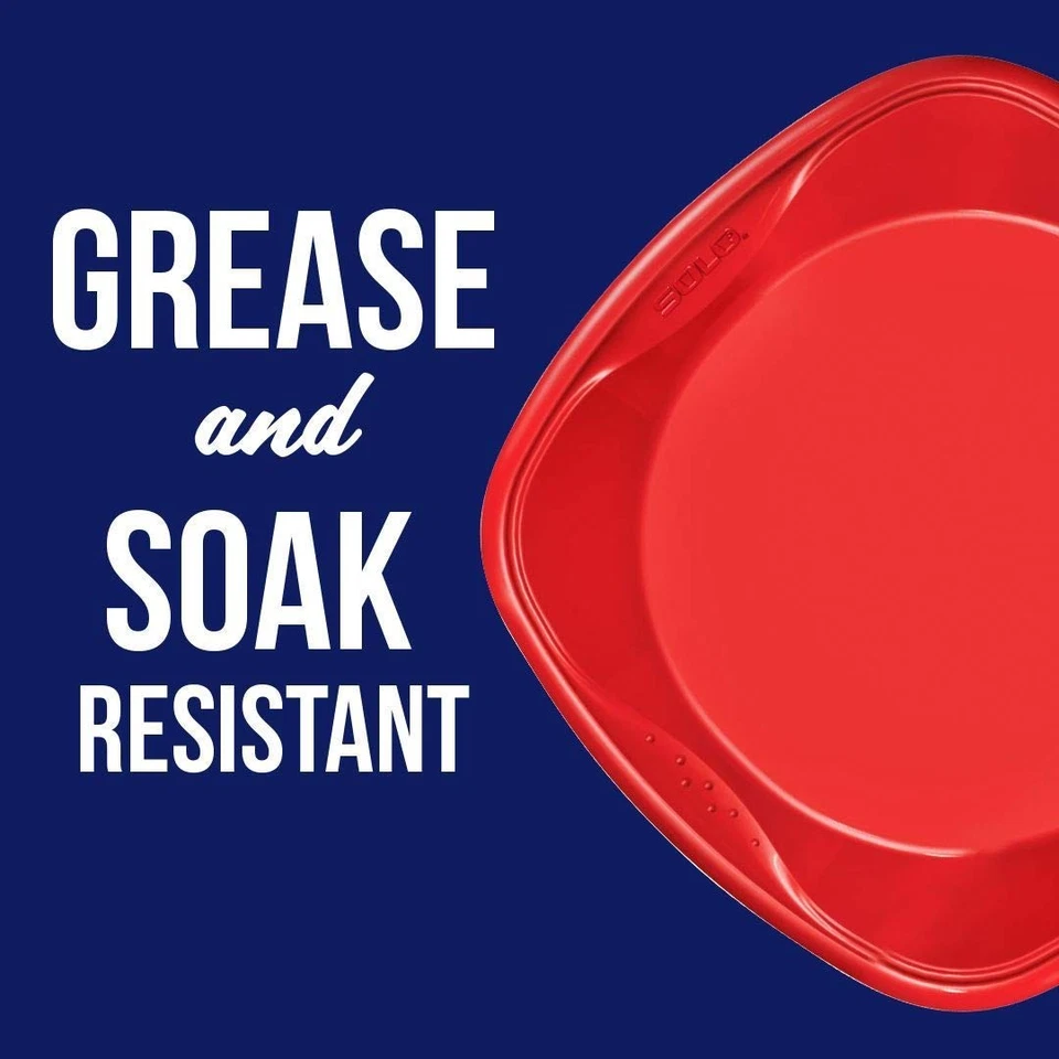 120 pratos de plástico vermelho 10 polegadas quadrados utensílios de jantar resistentes para festas - Imagem 4 de 4