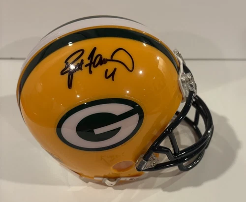 Brett Favre Signed Autographed Green Bay Packers Mini Helmet w/ Farve Holo