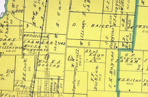 1908 Plat Map Tioga Elmont Jamison Town Grayson County Texas City of Preston - Picture 4 of 9