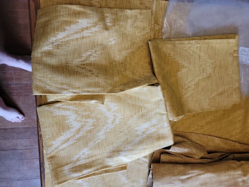 BURLINGTON HOUSE DRAPERIES 4 LARGE 5 VALANCE LOT CURTAINS YELLOW GOLD MCM VTG - Picture 6 of 11