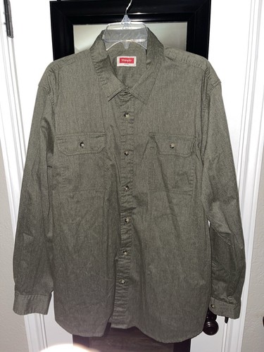 Wrangler Est. 1947 Green Button Down Men’s Shirt Size X-Large - Picture 2 of 8