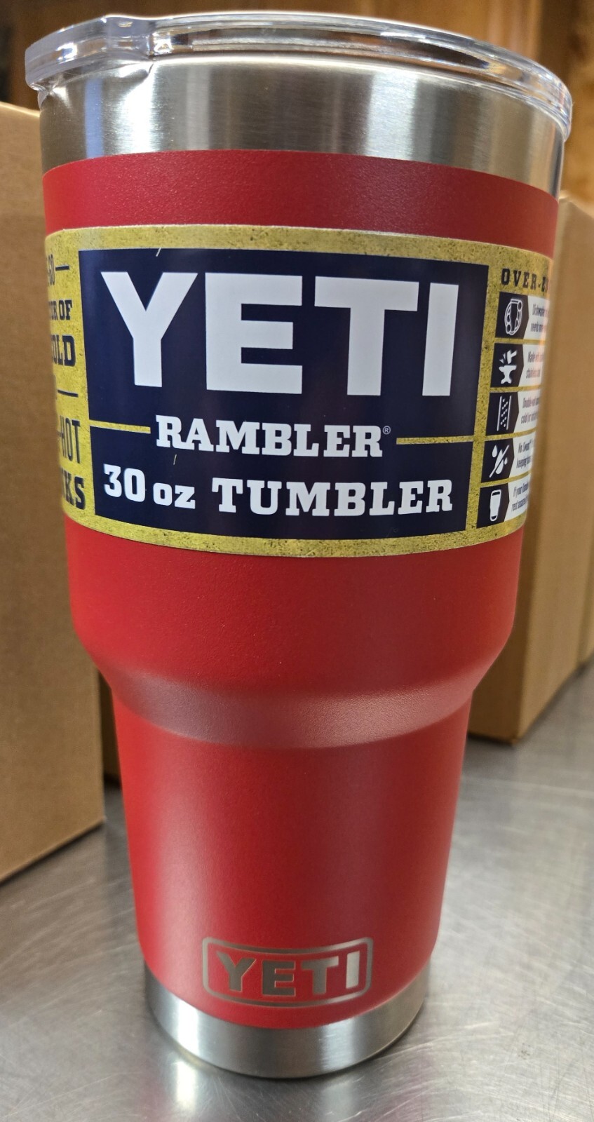 YETI Rambler 30 oz Stainless Steel Vacuum Insulated Tumbler in Red #45 Brand New