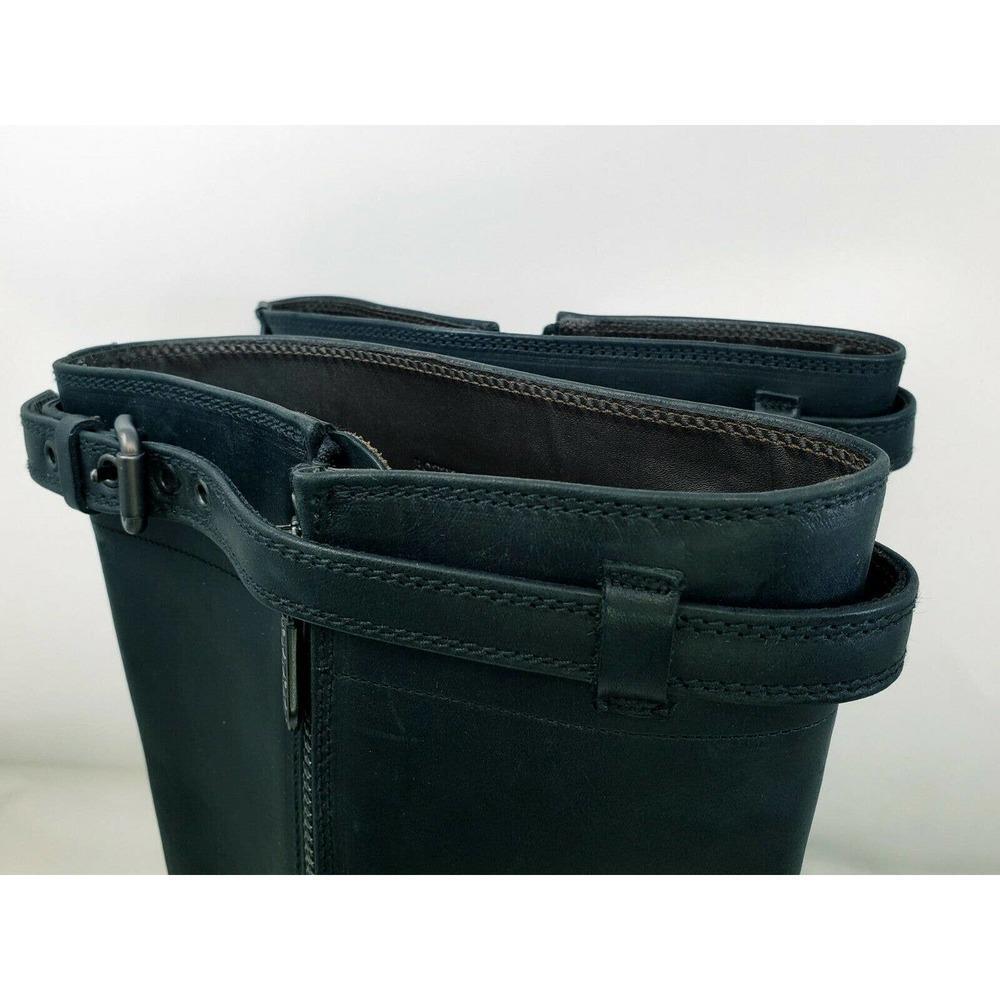 BOTTEGA VENETA Mens Black Leather Buckle/Zip Moto Boot Sz 44
