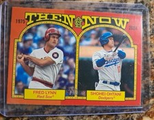 2024 Topps Heritage Then and Now #TAN-8 Shohei Ohtani Fred Lynn Dodgers Red Sox