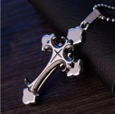 Cross Pendant Necklace Unisex Crucifix Men Women With Chain Many Colors