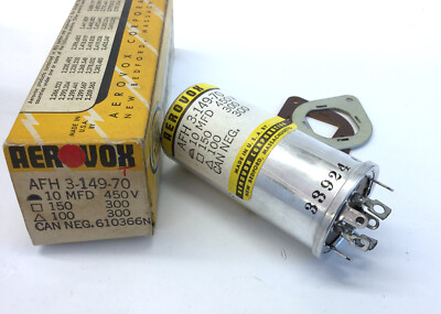 1 NOS/NIB Aerovox 10 mfd @ 450 v Can Style Capacitor 3-149-70