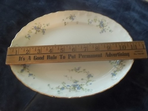 Pope Gosser " FLEURETTE" Blue Floral Pattern Oval Platter - Picture 5 of 6