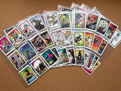 1990 Comic Bilder Marvel Wolverine ungezähmte Aufkleber kompletter Satz 75