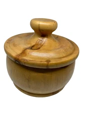 Hand Turned Wooden Bowl with Lid Dan Lane Colorado Lathe Vintage