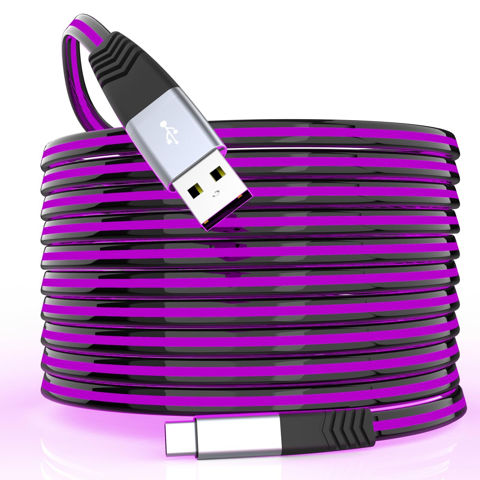 USB C Cable, Type C Charging Cable Fast Charge,Upgraded 6ft Lighted Up LED Ty...-image