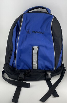 Vtg Sony Playstation PS2 Gemline Blue Black Backpack Travel School