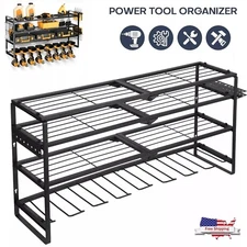4 Layer Cordless Power Tool Organizer Wall Mount Holder Storage Rack For Garage
