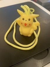 Pokemon PIKACHU Yellow LANYARD Keychain w/ Logo Charm /Corded.